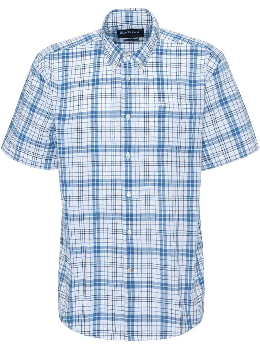 BARBOUR Drafthill Regular Short-Sleeved Shirt - Mens - Brook Blue