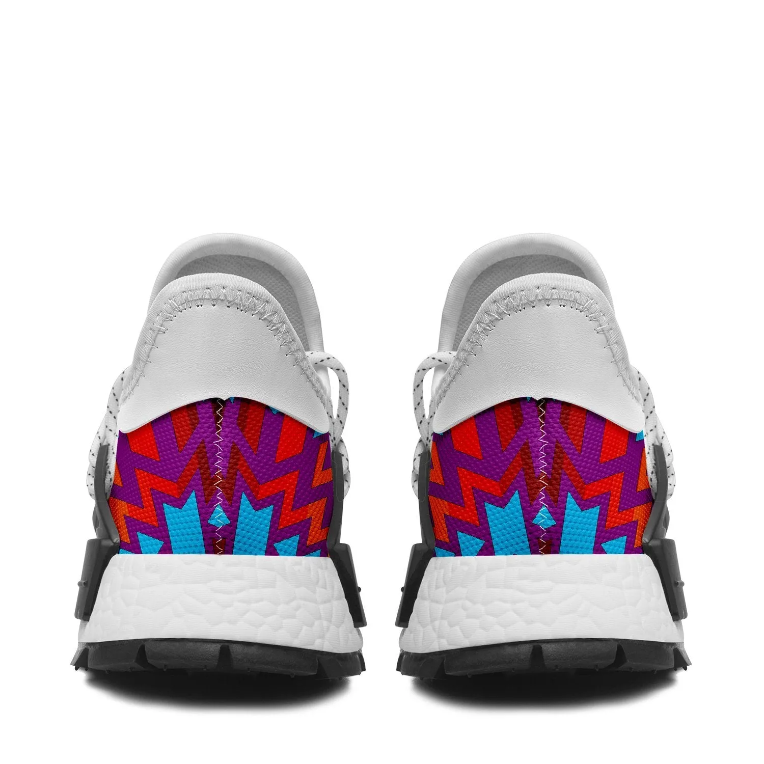 Big Pattern Fire Colors and Turquoise Purple Okaki Sneakers