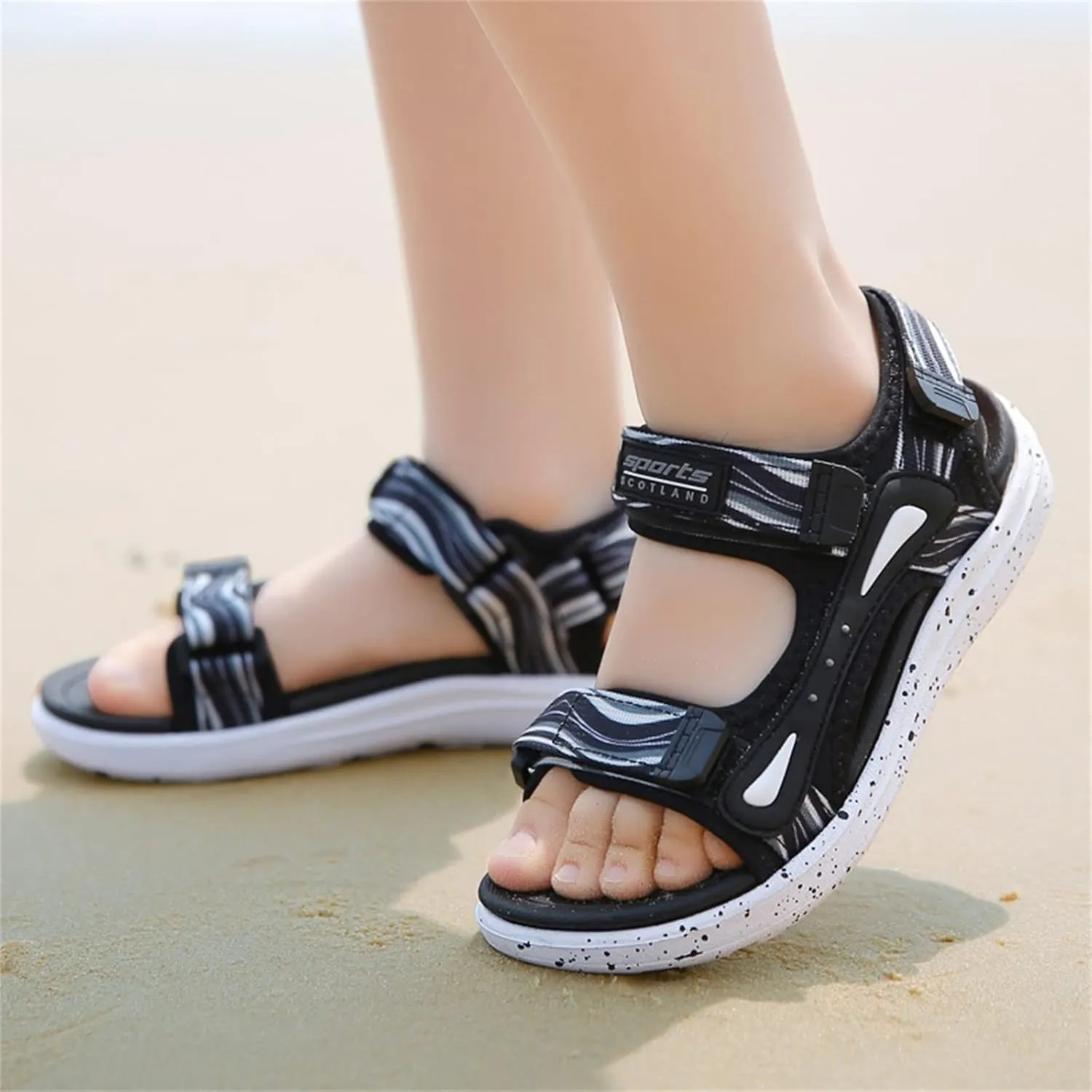 Boys Sports Sandals Kids Outdoor Hiking Beach Open Toe Lightweight Breathable Non Slip On Sandals for Toddler