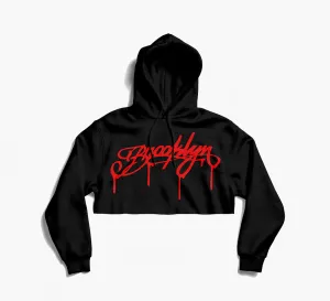 Brooklyn Drips Crop Hoodie (red)