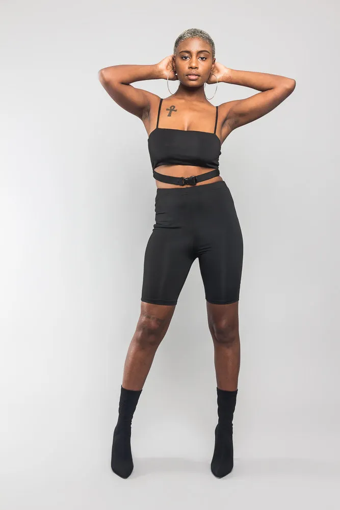 Buckled Crop Top Set