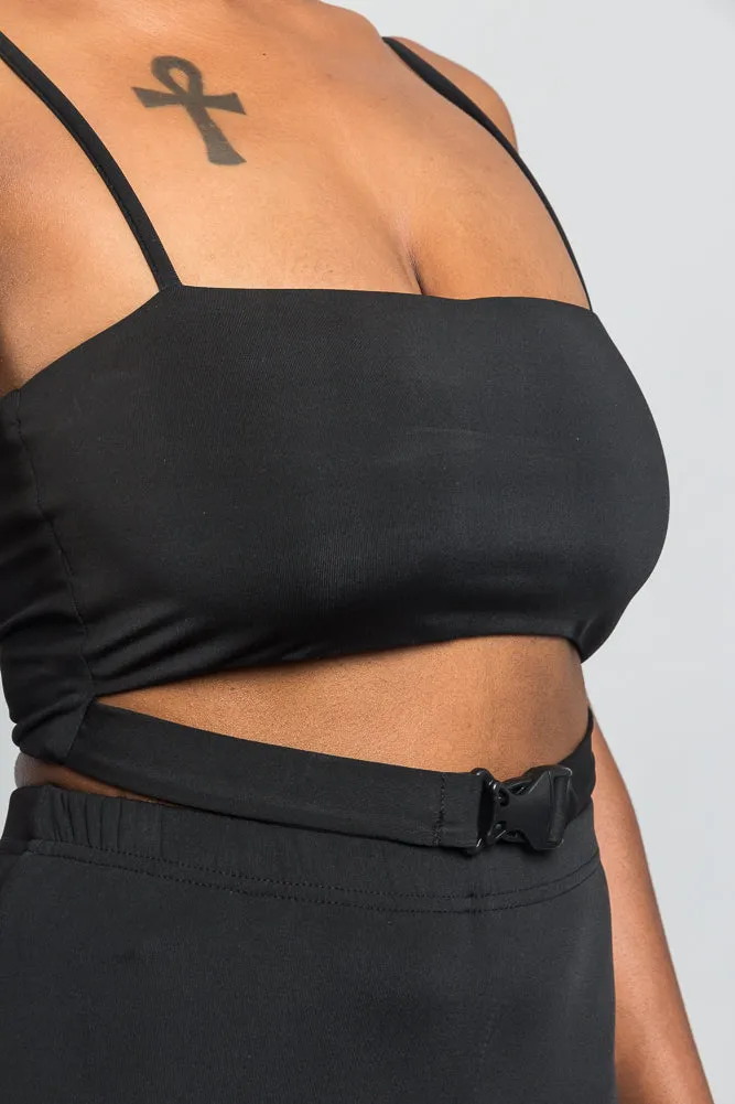 Buckled Crop Top Set