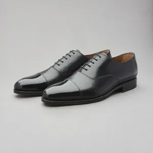 Cap Toe Oxford in Black Box Calf Leather