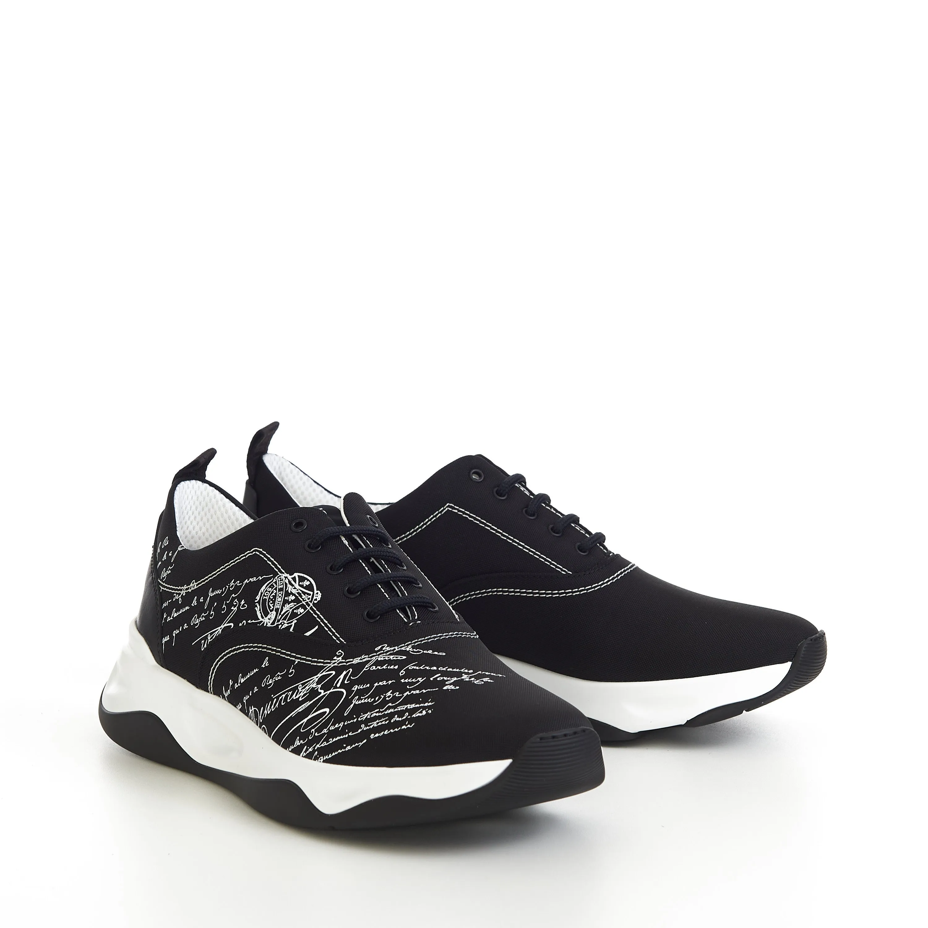 Flow Sneakers In Black With Scritto Serigraphy