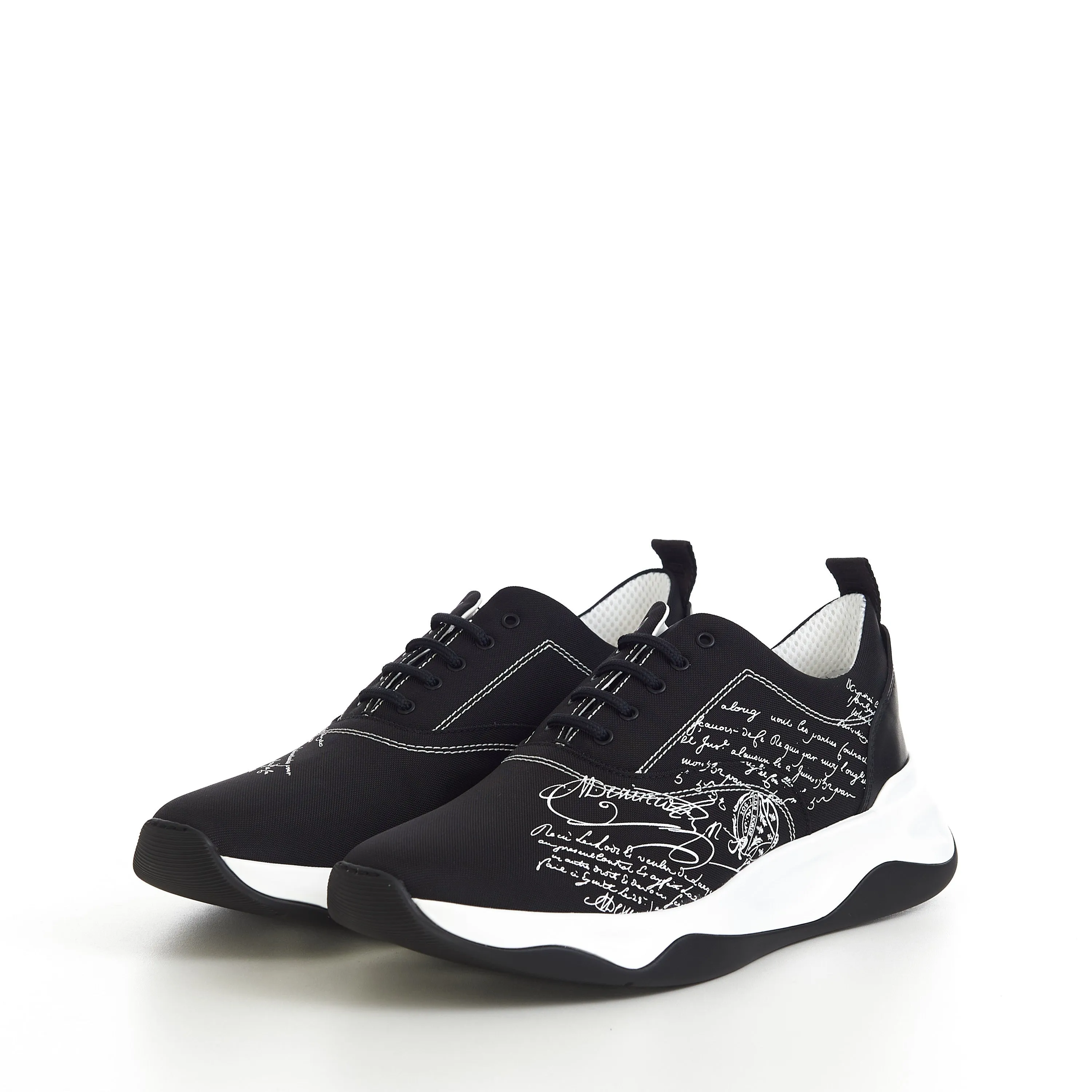 Flow Sneakers In Black With Scritto Serigraphy