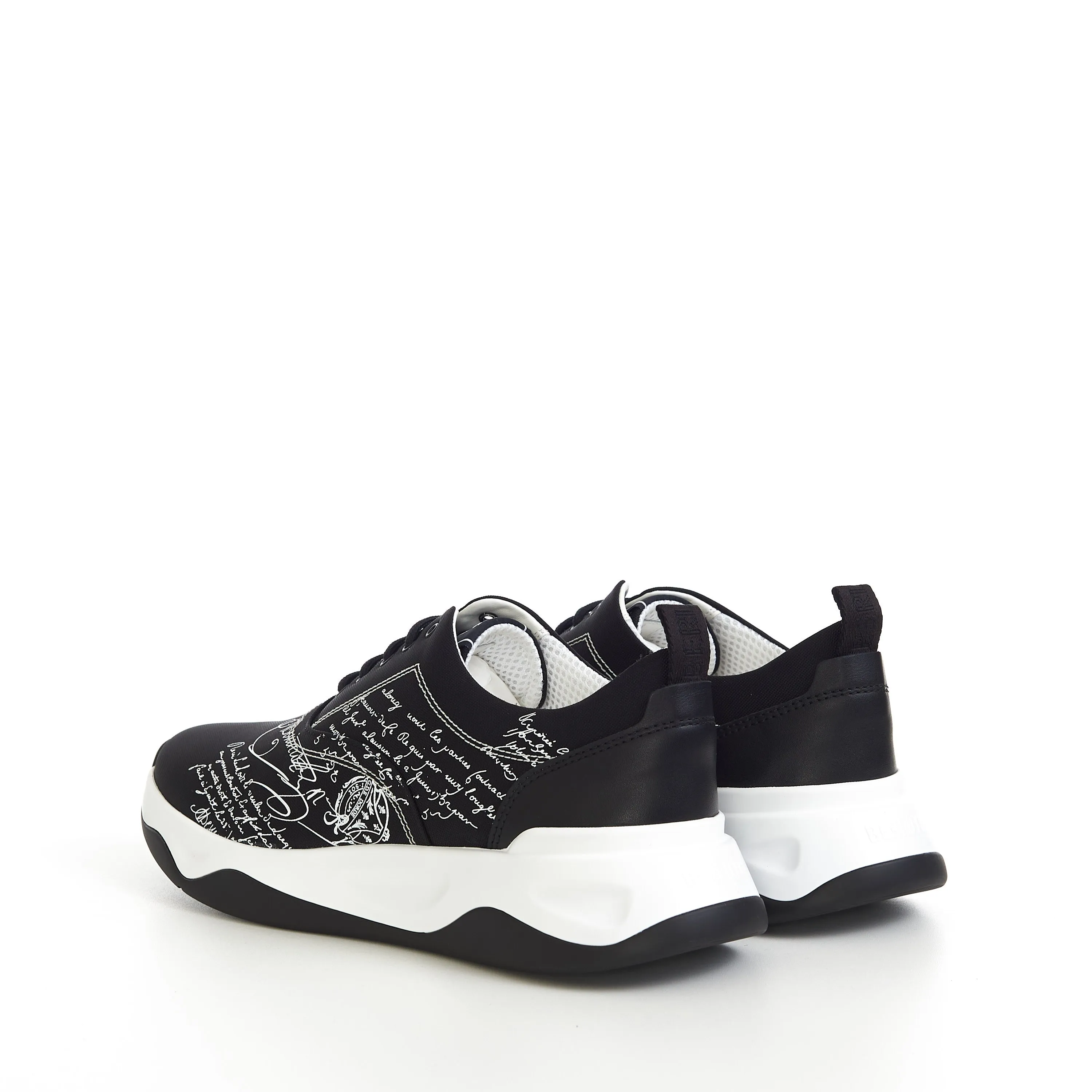 Flow Sneakers In Black With Scritto Serigraphy