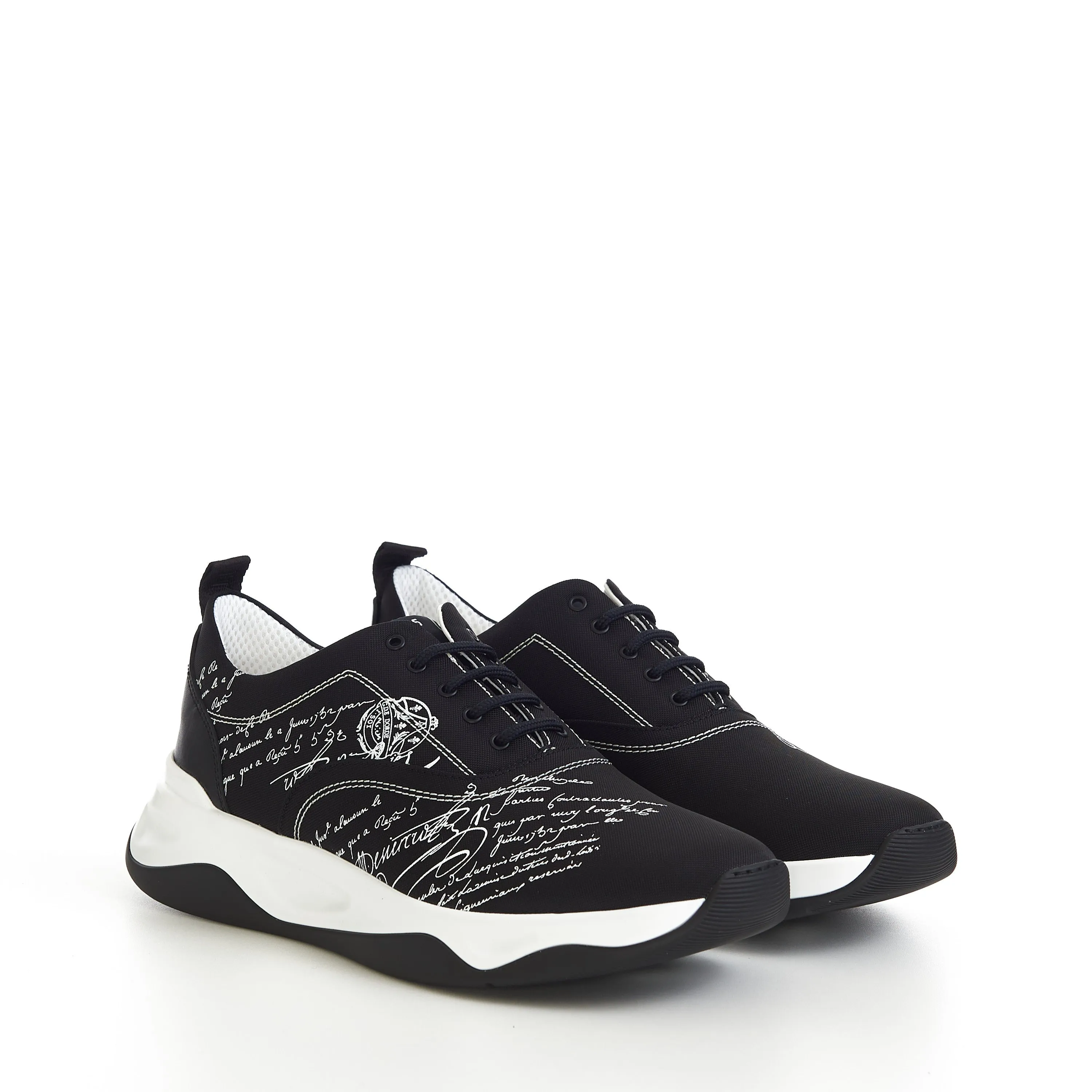 Flow Sneakers In Black With Scritto Serigraphy
