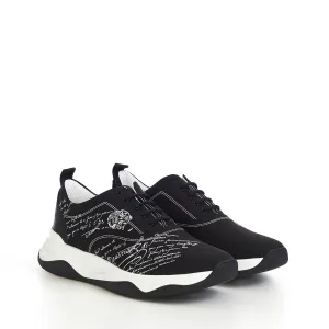 Flow Sneakers In Black With Scritto Serigraphy