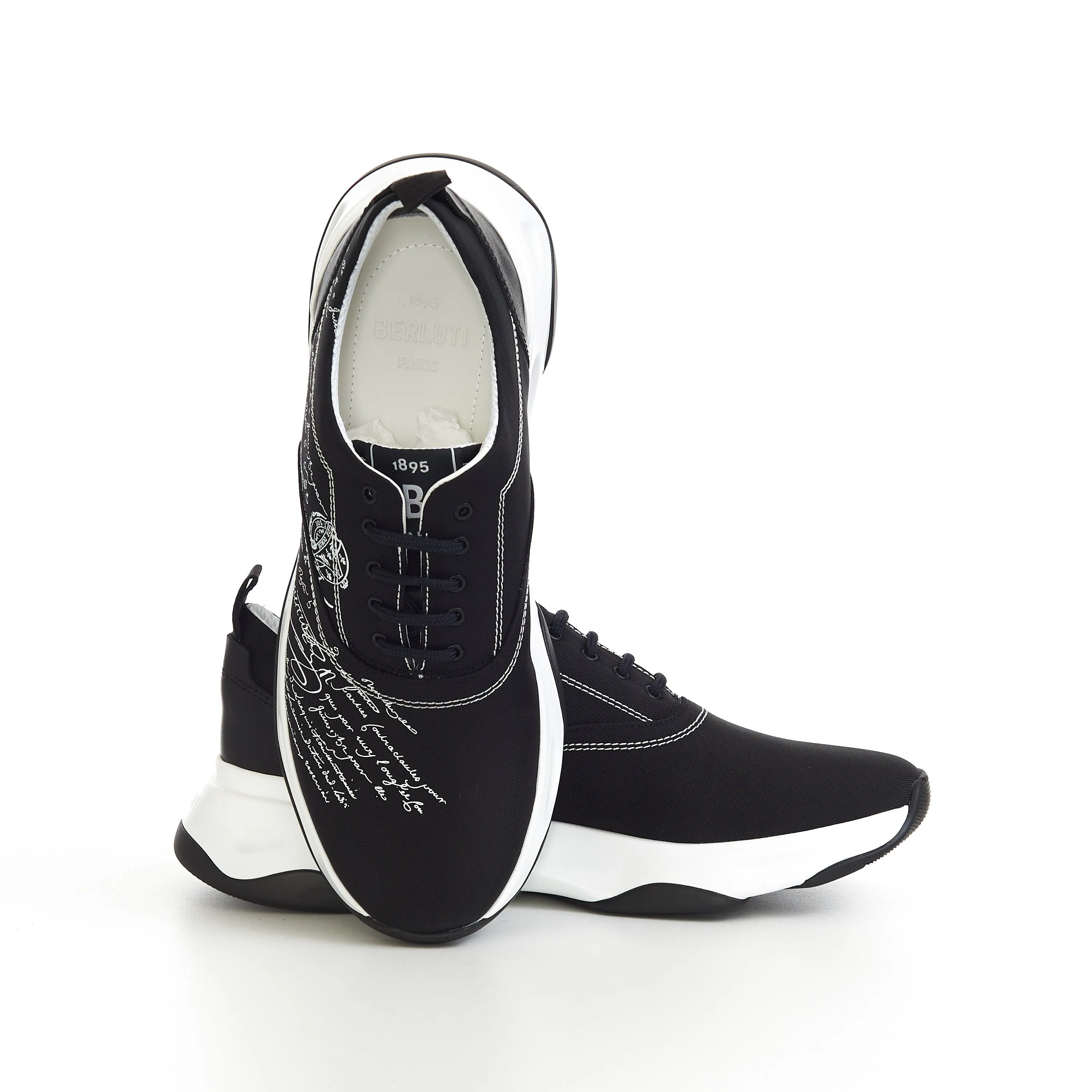 Flow Sneakers In Black With Scritto Serigraphy
