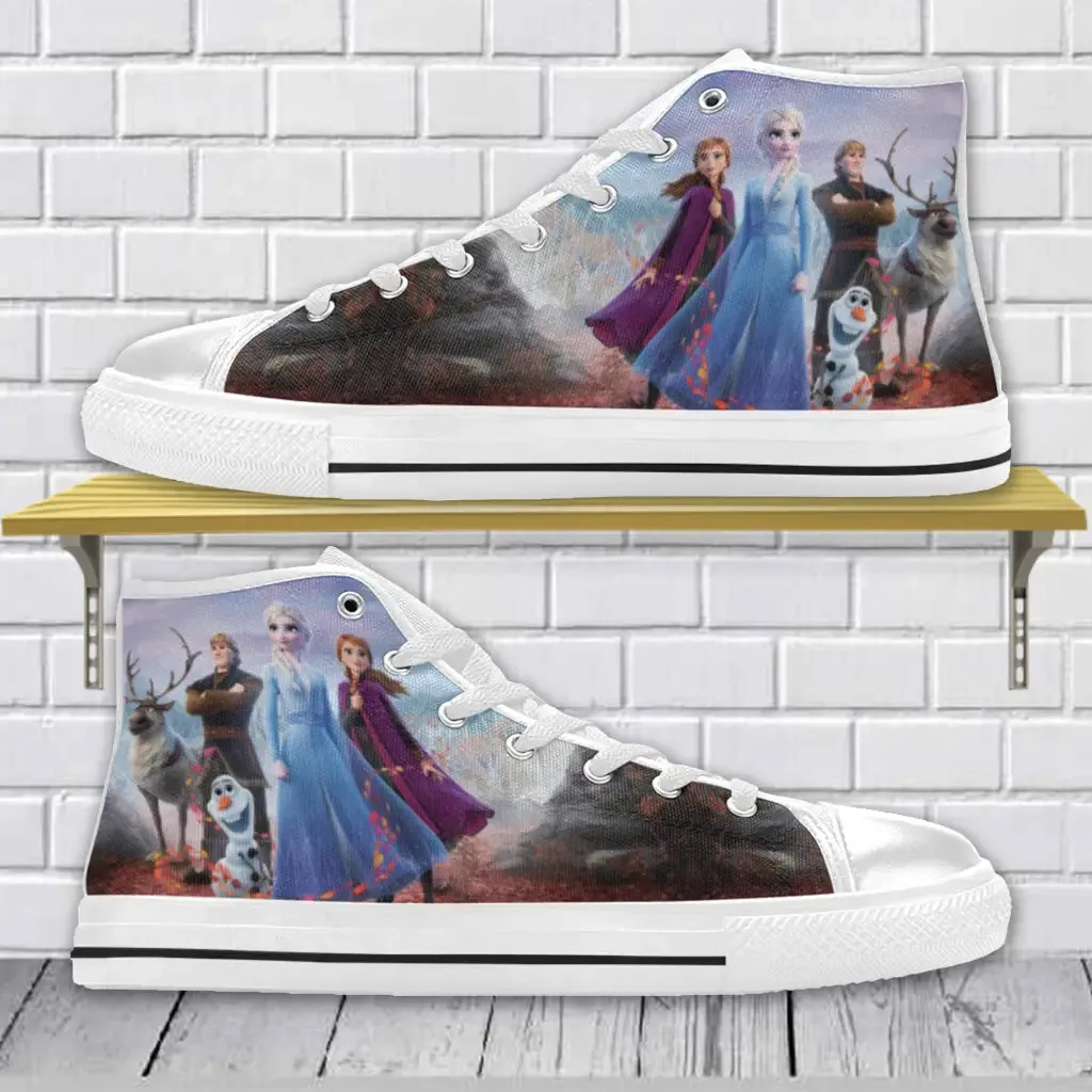 Frozen Shoes Elsa Anna Sven Olaf Shoes High Top Sneakers for Kids and Adults