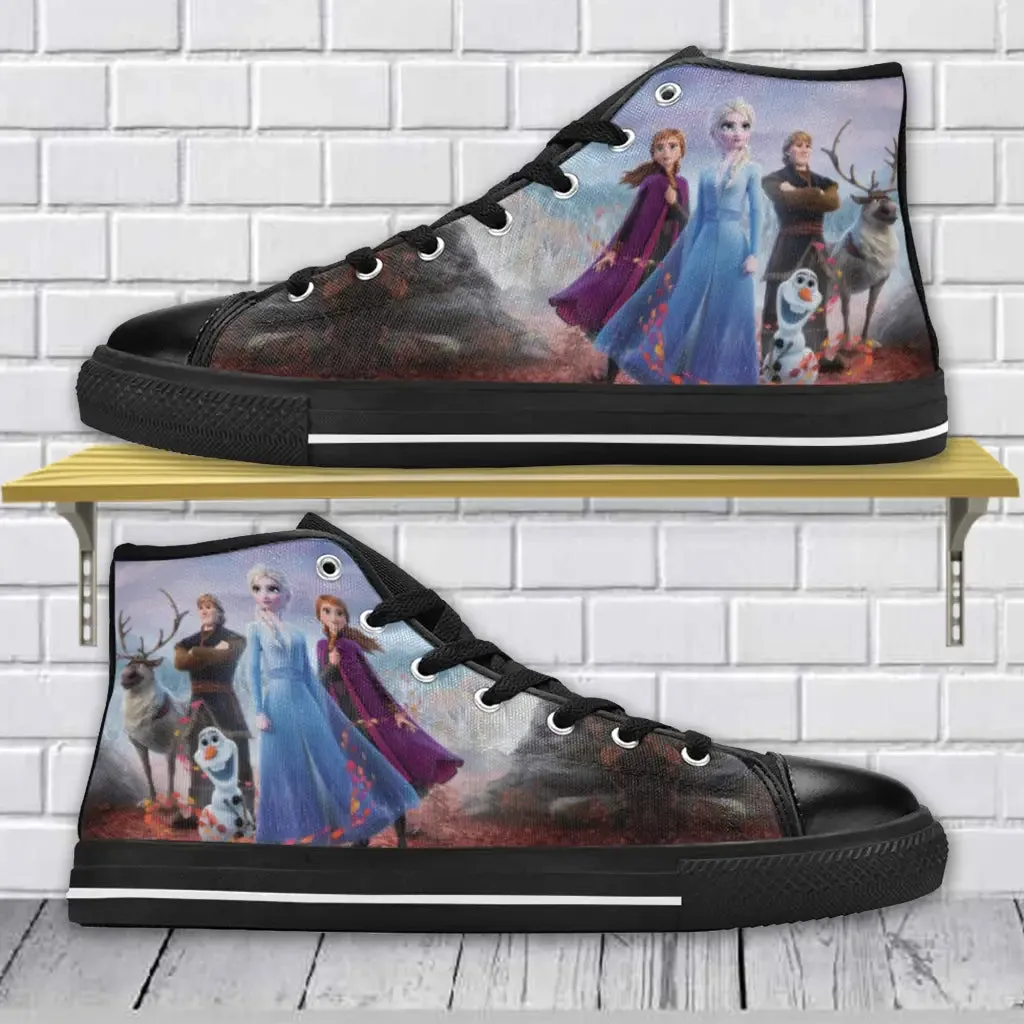 Frozen Shoes Elsa Anna Sven Olaf Shoes High Top Sneakers for Kids and Adults