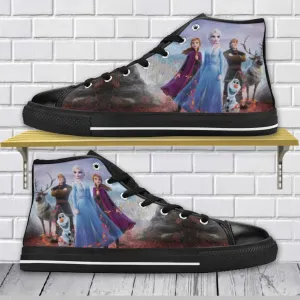 Frozen Shoes Elsa Anna Sven Olaf Shoes High Top Sneakers for Kids and Adults