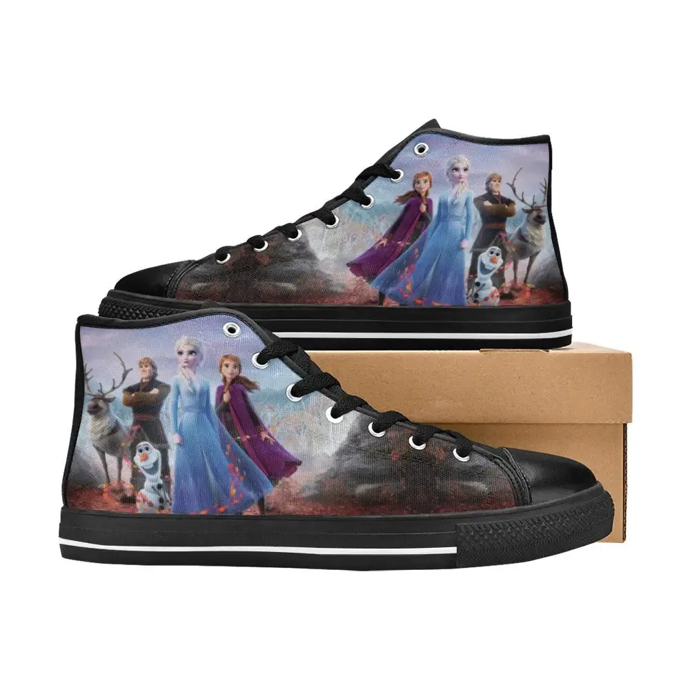 Frozen Shoes Elsa Anna Sven Olaf Shoes High Top Sneakers for Kids and Adults