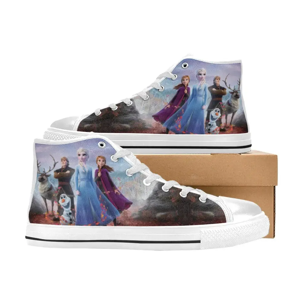 Frozen Shoes Elsa Anna Sven Olaf Shoes High Top Sneakers for Kids and Adults