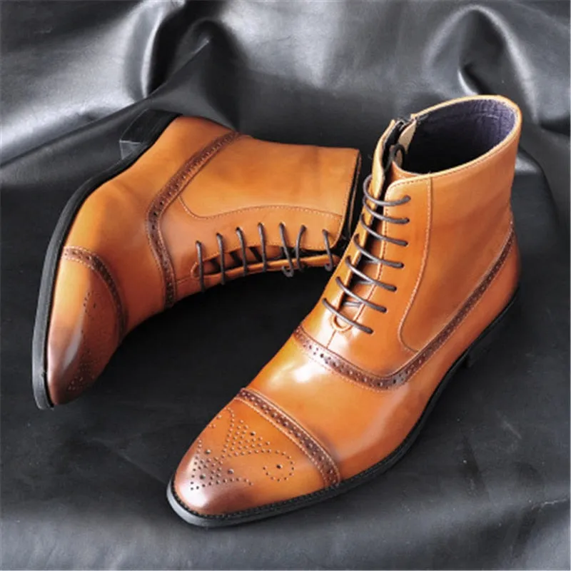 il Capo - Classic Leather Boots For Men with zipper