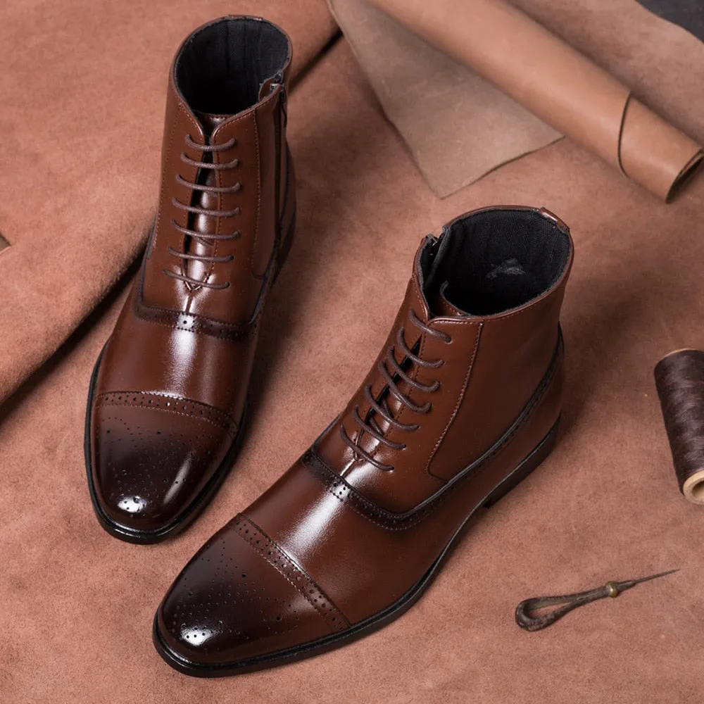 il Capo - Classic Leather Boots For Men with zipper