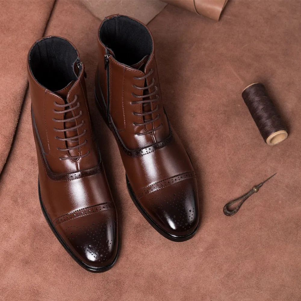 il Capo - Classic Leather Boots For Men with zipper