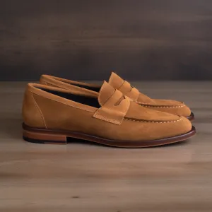 Luxury Edition - Artisian Made Tan Italian Suede Scholaris Penny Loafers - SS23