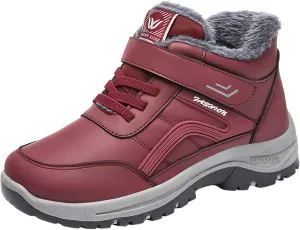 Men's Work Boots Wide Width Hiking Sneakers Warm Fur Lined Women's Workout Shoes Slip Resistant Wide Outdoor Shoes Slip on Loafers Hike Grounded Footwear