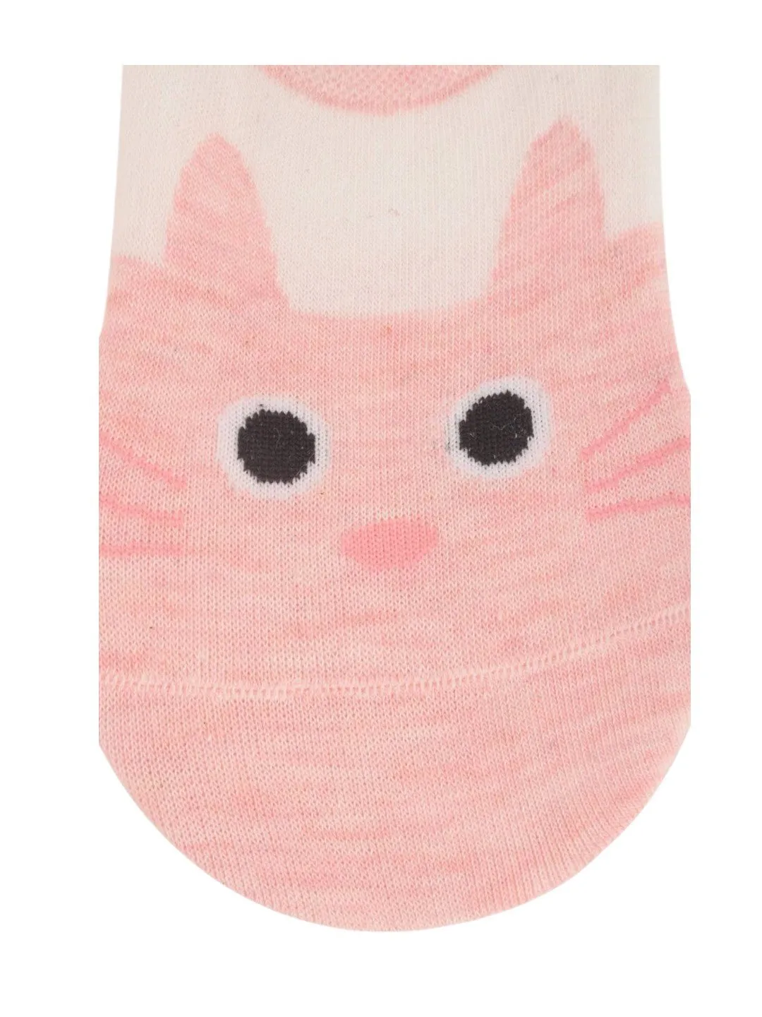 Pink Kitty No-Show Socks for Girls – Soft and Playful Design