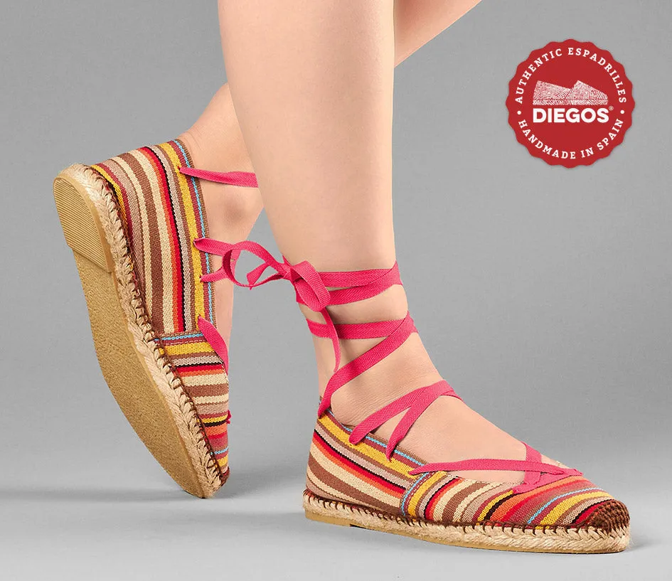 Red stripes ballerina