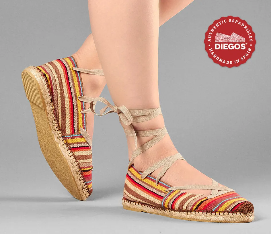 Red stripes ballerina