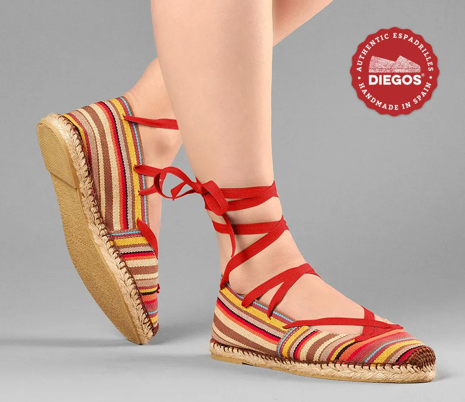 Red stripes ballerina