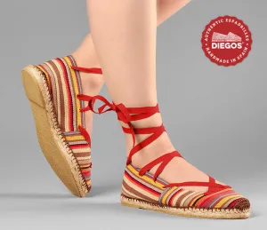 Red stripes ballerina