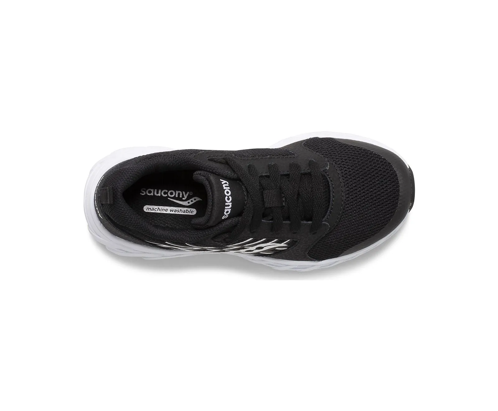 Saucony Wind 2.0 | Black/White Youth Laces Sneakers
