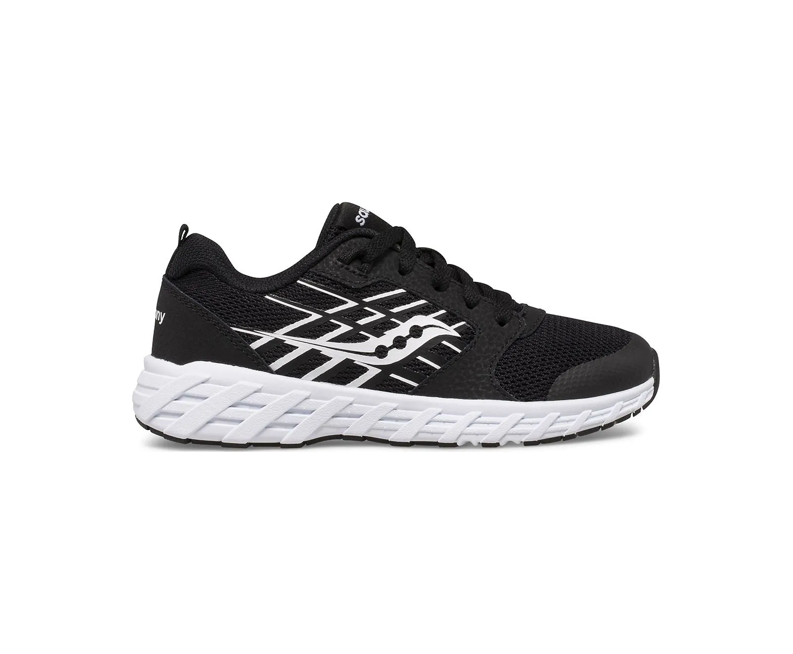 Saucony Wind 2.0 | Black/White Youth Laces Sneakers