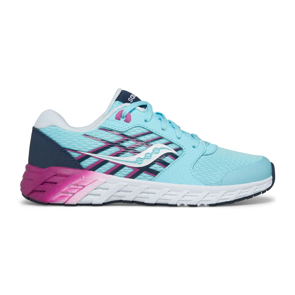 Saucony Wind 2.0 | Blue/Pink Big Kids Laces Sneakers