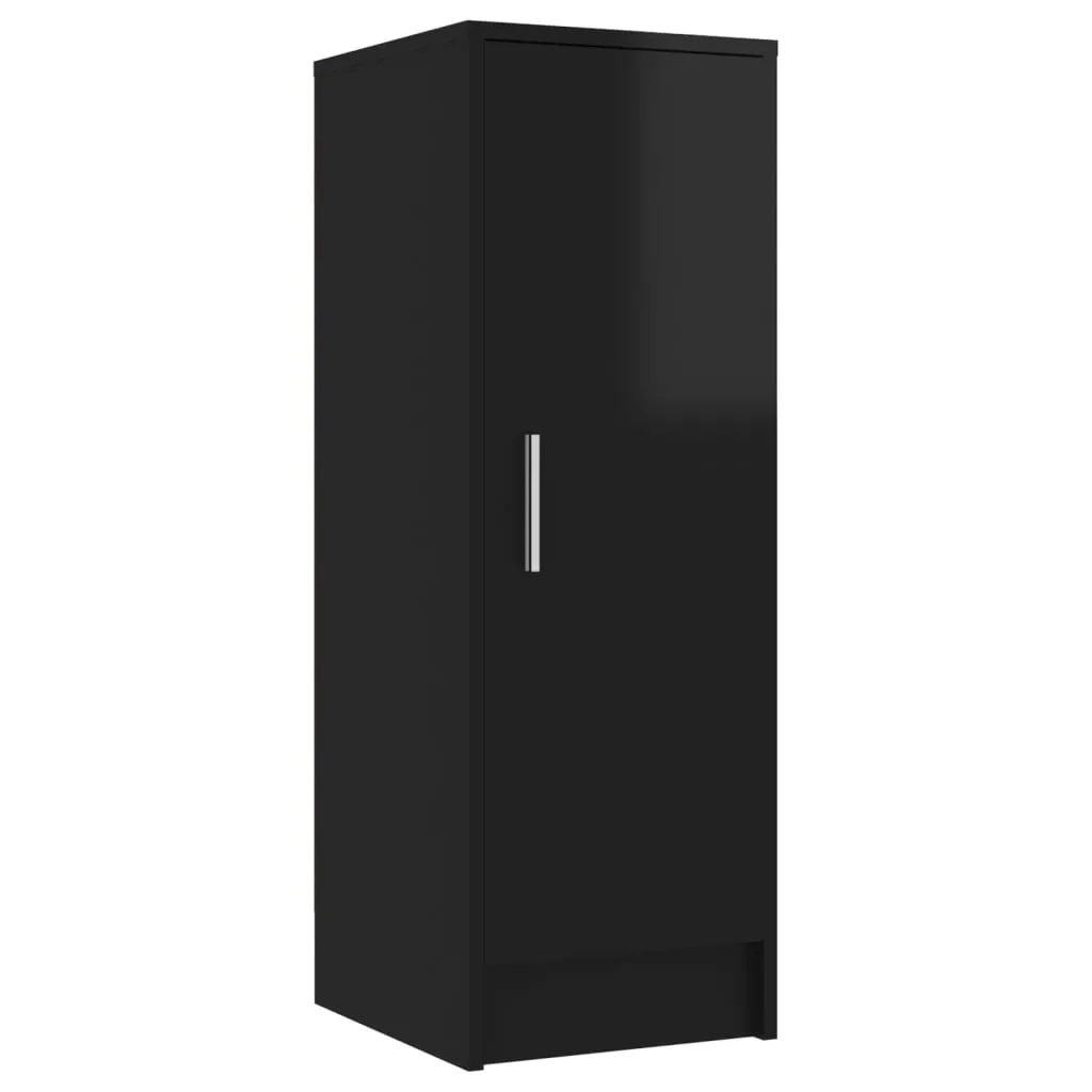 Shoe Cabinet High Gloss Black 32x35x92 cm Chipboard