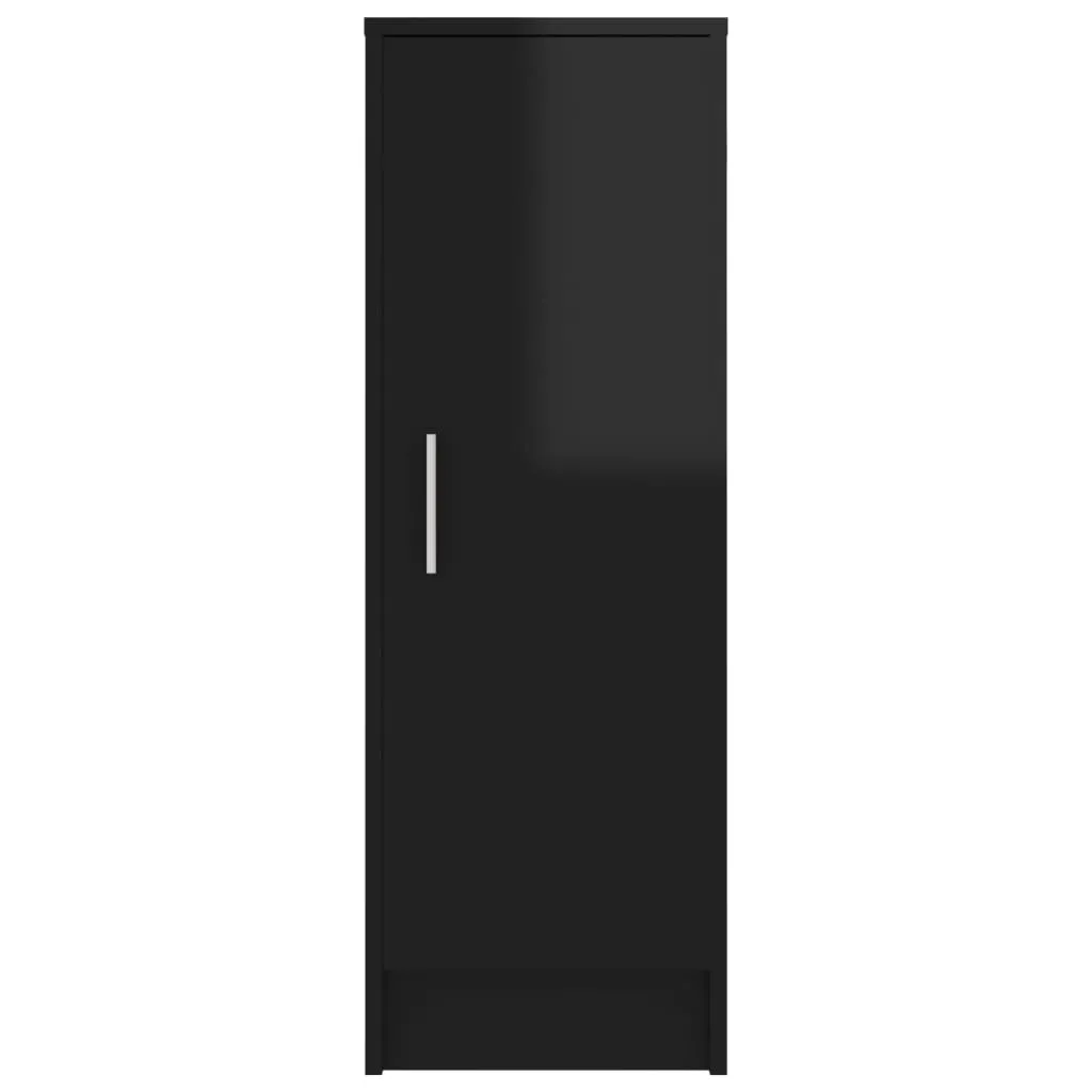 Shoe Cabinet High Gloss Black 32x35x92 cm Chipboard