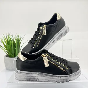 Tatter Sneaker - Black/Gold - RS3