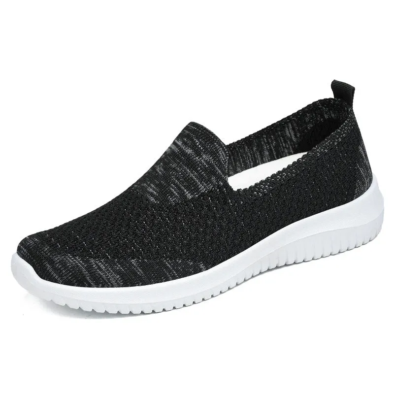 Women Flats Knit Comfort Pull On Walking Shoes