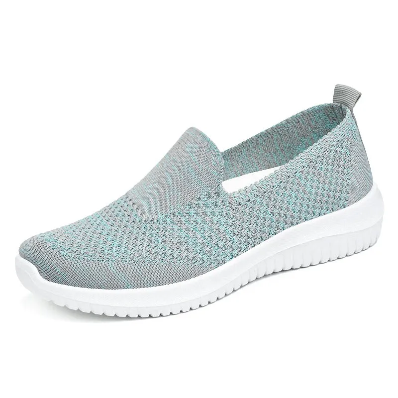 Women Flats Knit Comfort Pull On Walking Shoes