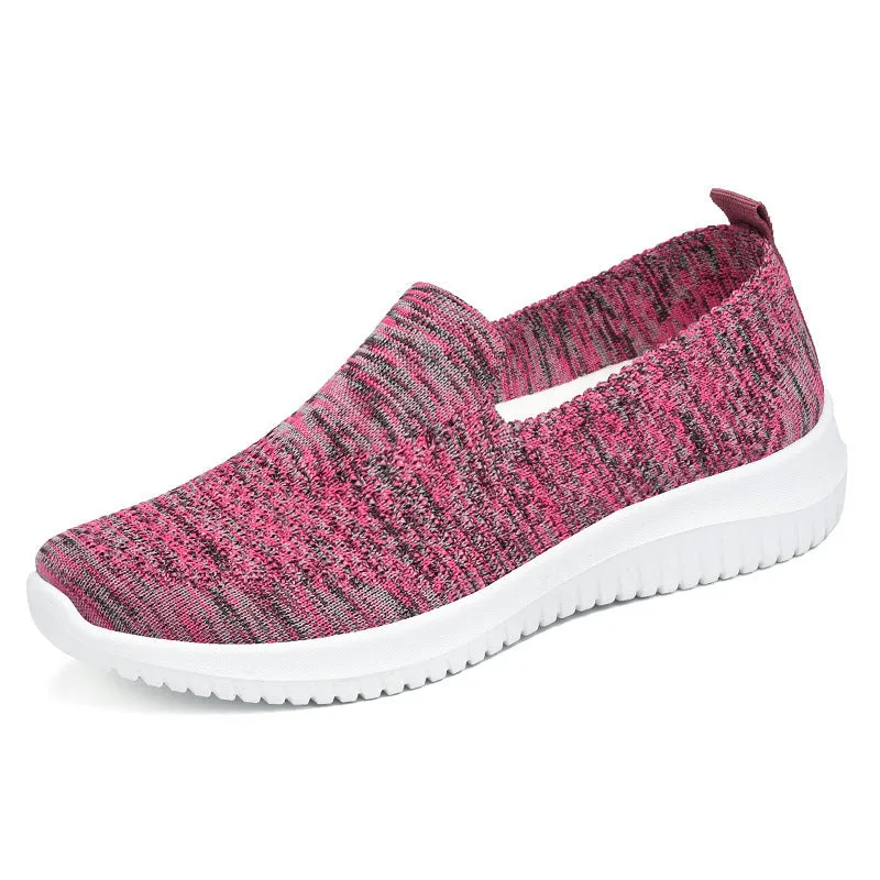 Women Flats Knit Comfort Pull On Walking Shoes