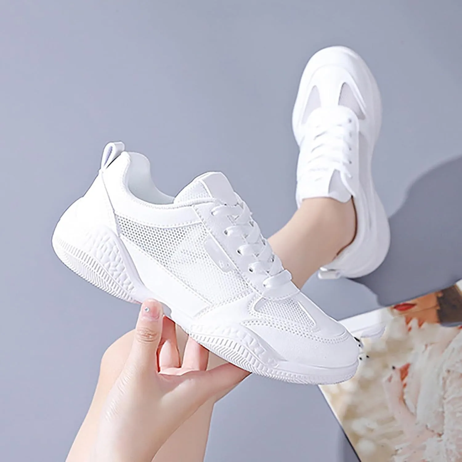 Womens Lace Up Walking Shoes Memory Foam Lightweight Comfort Running Shoes for Women Sports Casual Shoes Slip On Men Shoes Sneakers Slip On Tennis Shoe Trainers Shoe